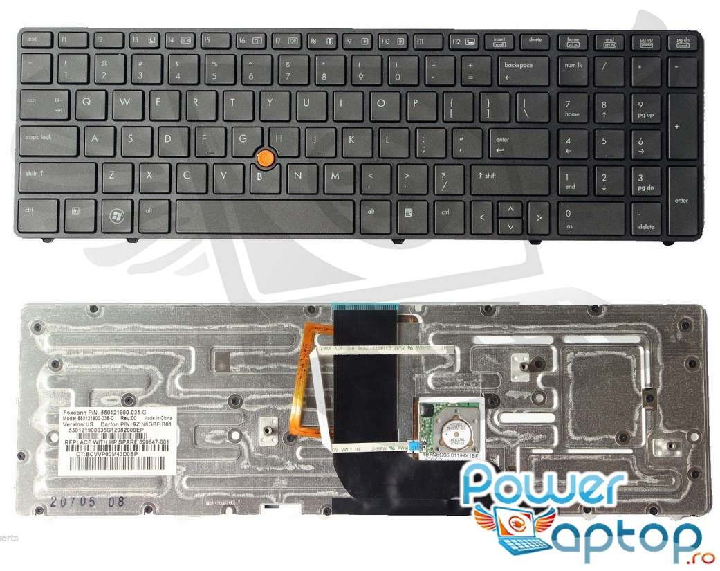 Tastatura HP 9Z.N6GSF.30G iluminata backlit imagine powerlaptop.ro 2021