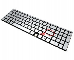 Tastatura HP NSK-XW18C Argintie iluminata. Keyboard HP NSK-XW18C. Tastaturi laptop HP NSK-XW18C. Tastatura notebook HP NSK-XW18C