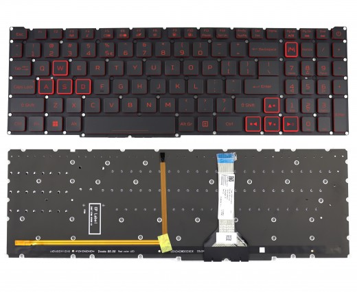 Tastatura Acer Nitro 5 AN517-54 Neagra iluminata. Keyboard Acer Nitro 5 AN517-54. Tastaturi laptop Acer Nitro 5 AN517-54. Tastatura notebook Acer Nitro 5 AN517-54
