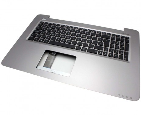 Tastatura Asus K756UA neagra cu Palmrest argintiu. Keyboard Asus K756UA neagra cu Palmrest argintiu. Tastaturi laptop Asus K756UA neagra cu Palmrest argintiu. Tastatura notebook Asus K756UA neagra cu Palmrest argintiu