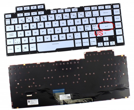 Tastatura Asus Rog Zephyrus M15 502GW Albastra iluminata. Keyboard Asus Rog Zephyrus M15 502GW. Tastaturi laptop Asus Rog Zephyrus M15 502GW. Tastatura notebook Asus Rog Zephyrus M15 502GW