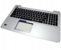 Tastatura Asus X555 Neagra cu Palmrest argintiu. Keyboard Asus X555 Neagra cu Palmrest argintiu. Tastaturi laptop Asus X555 Neagra cu Palmrest argintiu. Tastatura notebook Asus X555 Neagra cu Palmrest argintiu