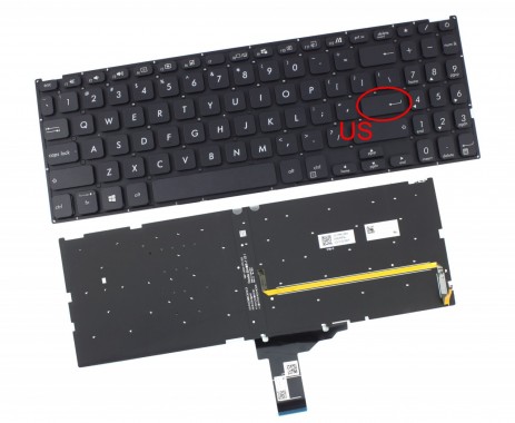 Tastatura Asus X515MA Neagra iluminata. Keyboard Asus X515MA. Tastaturi laptop Asus X515MA. Tastatura notebook Asus X515MA