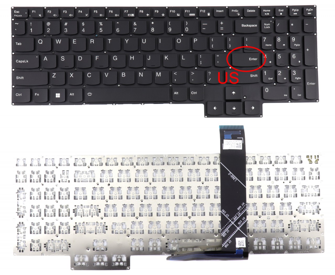 Tastatura Lenovo Legion 5-15ARH05 layout US fara rama enter mic
