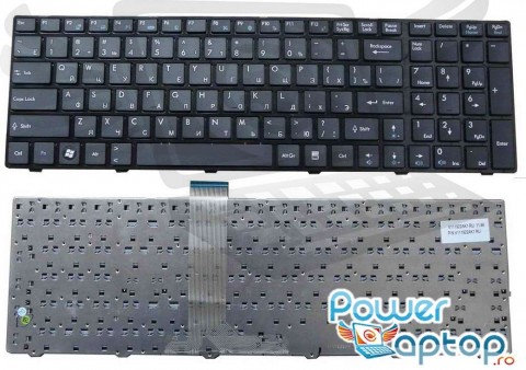 Tastatura MSI  GE620DX-602NL. Keyboard MSI  GE620DX-602NL. Tastaturi laptop MSI  GE620DX-602NL. Tastatura notebook MSI  GE620DX-602NL