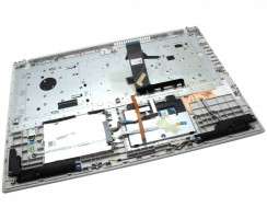 Tastatura Lenovo 5CB0N96297 Gri cu Palmrest Argintiu si TouchPad iluminata backlit