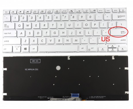 Tastatura Asus ZenBook UX431FL iluminata. Keyboard Asus ZenBook UX431FL. Tastaturi laptop Asus ZenBook UX431FL. Tastatura notebook Asus ZenBook UX431FL
