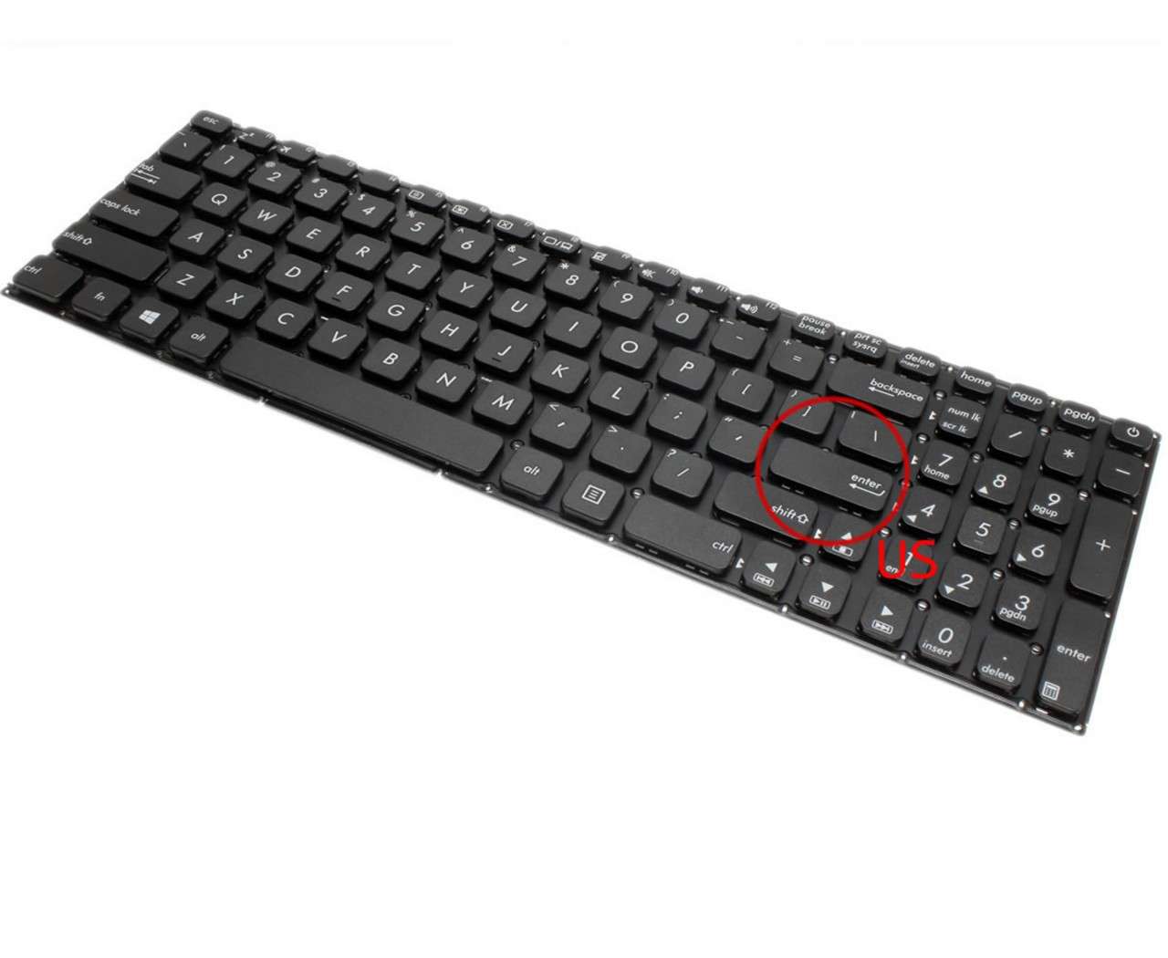 Tastatura Asus X541 layout US fara rama enter mic