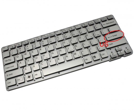 Tastatura Sony Vaio VPC CA argintie. Keyboard Sony Vaio VPC CA. Tastaturi laptop Sony Vaio VPC CA. Tastatura notebook Sony Vaio VPC CA