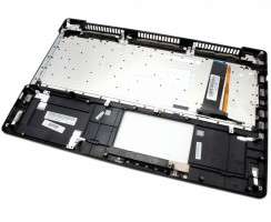 Tastatura Asus N550JK argintie cu Palmrest negru iluminata backlit