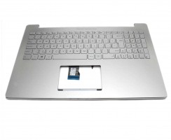 Tastatura Asus 90NB0871-R32UI0 argintie cu Palmrest argintiu iluminata backlit. Keyboard Asus 90NB0871-R32UI0 argintie cu Palmrest argintiu. Tastaturi laptop Asus 90NB0871-R32UI0 argintie cu Palmrest argintiu. Tastatura notebook Asus 90NB0871-R32UI0 argintie cu Palmrest argintiu