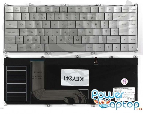 Tastatura Dell Adamo 13-A101 argintie. Keyboard Dell Adamo 13-A101 argintie. Tastaturi laptop Dell Adamo 13-A101 argintie. Tastatura notebook Dell Adamo 13-A101 argintie