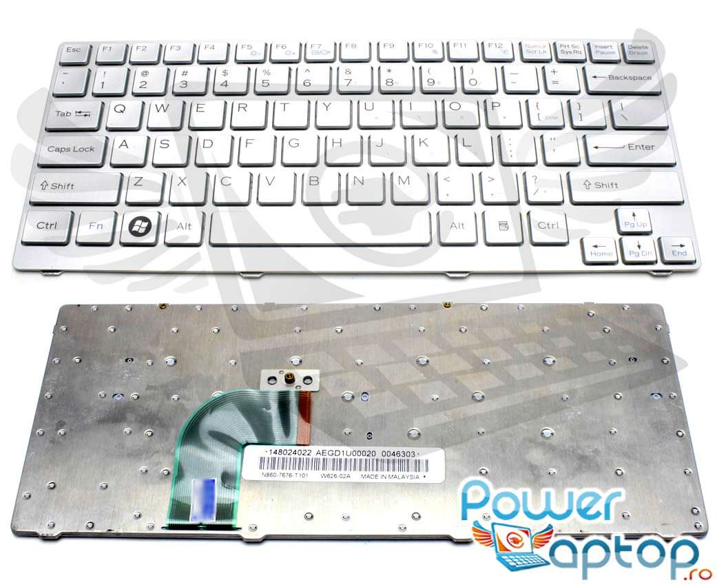 Tastatura Sony Vaio SVE14A25CLH argintie powerlaptop.ro imagine noua reconect.ro