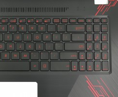 Tastatura Asus FX570UD 1C Rosie cu Palmrest Negru fara TouchPad iluminata backlit
