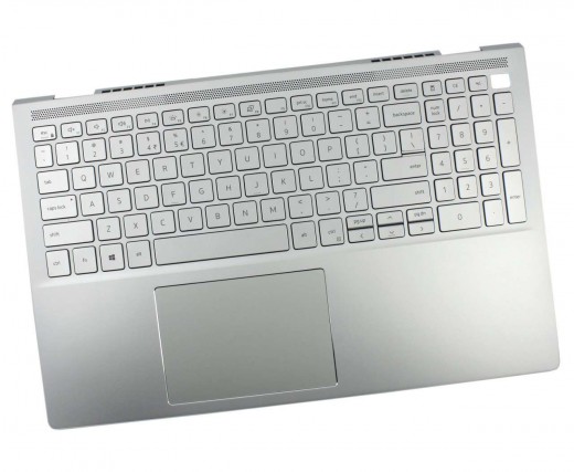Tastatura Dell Inspiron 7501 Argintie cu Palmrest Argintiu si TrackPad iluminata backlit. Keyboard Dell Inspiron 7501 Argintie cu Palmrest Argintiu si TrackPad. Tastaturi laptop Dell Inspiron 7501 Argintie cu Palmrest Argintiu si TrackPad. Tastatura notebook Dell Inspiron 7501 Argintie cu Palmrest Argintiu si TrackPad