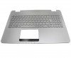 Tastatura Asus N551JM argintie cu Palmrest argintiu iluminata backlit. Keyboard Asus N551JM argintie cu Palmrest argintiu. Tastaturi laptop Asus N551JM argintie cu Palmrest argintiu. Tastatura notebook Asus N551JM argintie cu Palmrest argintiu