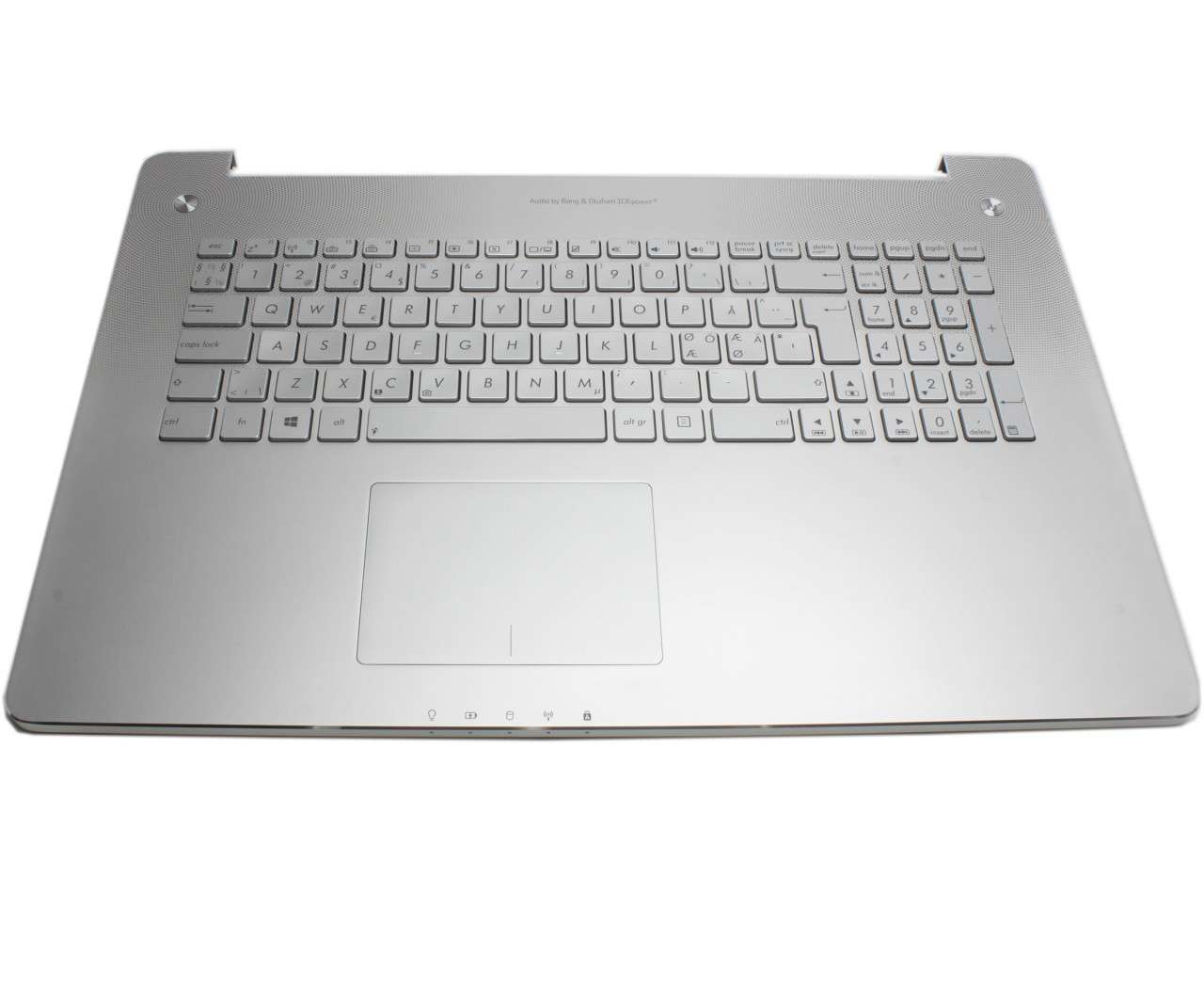 Tastatura Asus N750J argintie cu Palmrest argintiu iluminata backlit argintie