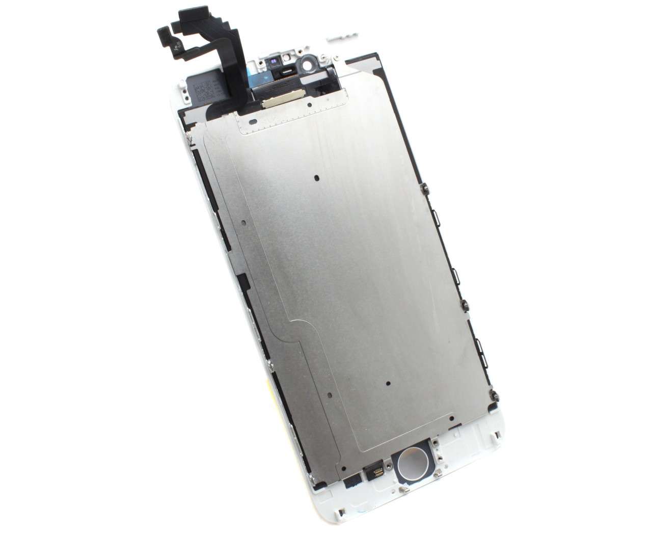 Display iPhone 6 Plus LCD Alb Complet Cu Tablita Metalica Si Conector Amprenta