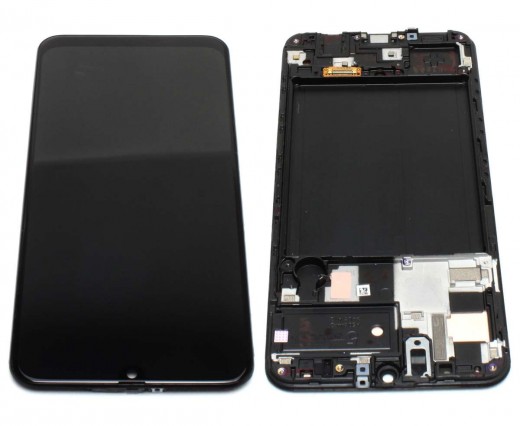 Ansamblu Display LCD + Touchscreen Samsung Galaxy A50 A505 AMOLED Service Pack Negru Black Negru . Ecran + Digitizer Samsung Galaxy A50 A505 AMOLED Service Pack Negru Black