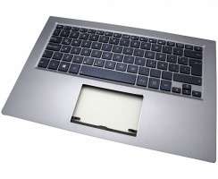 Tastatura Asus 0KN0-QF1LA13 neagra cu Palmrest gri iluminata backlit. Keyboard Asus 0KN0-QF1LA13 neagra cu Palmrest gri. Tastaturi laptop Asus 0KN0-QF1LA13 neagra cu Palmrest gri. Tastatura notebook Asus 0KN0-QF1LA13 neagra cu Palmrest gri