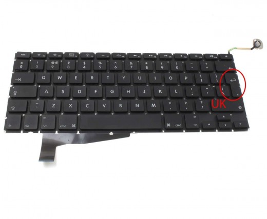 Tastatura Apple MacBook Pro A1286 2008. Keyboard Apple MacBook Pro A1286 2008. Tastaturi laptop Apple MacBook Pro A1286 2008. Tastatura notebook Apple MacBook Pro A1286 2008