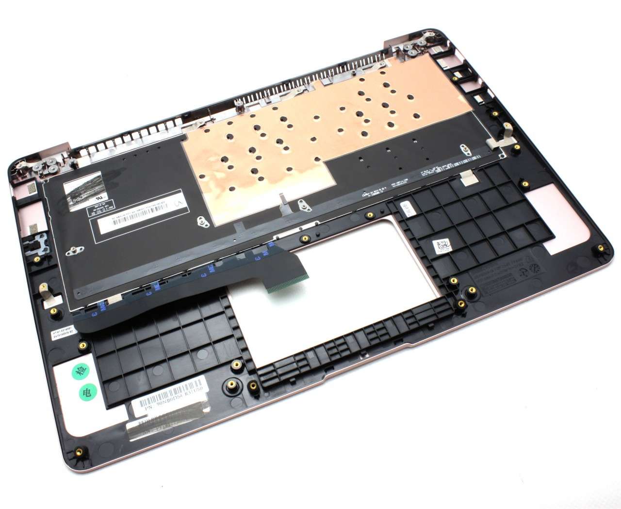 Tastatura Asus ZenBook UX3400UQ Neagra cu Palmrest Roz iluminata backlit (Neagra) imagine 2022