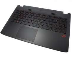 Tastatura Asus  GL552 neagra cu Palmrest negru iluminata backlit. Keyboard Asus  GL552 neagra cu Palmrest negru. Tastaturi laptop Asus  GL552 neagra cu Palmrest negru. Tastatura notebook Asus  GL552 neagra cu Palmrest negru