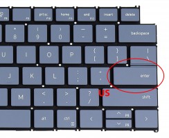 Tastatura Gri Dell Inspiron 14 7640 iluminata layout US fara rama enter mic