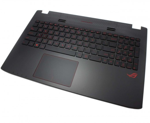 Tastatura Asus  GL552VW neagra cu Palmrest negru iluminata backlit. Keyboard Asus  GL552VW neagra cu Palmrest negru. Tastaturi laptop Asus  GL552VW neagra cu Palmrest negru. Tastatura notebook Asus  GL552VW neagra cu Palmrest negru