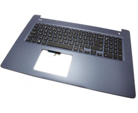 Tastatura Dell D56JV Neagra cu Palmrest Albastru iluminata backlit. Keyboard Dell D56JV Neagra cu Palmrest Albastru. Tastaturi laptop Dell D56JV Neagra cu Palmrest Albastru. Tastatura notebook Dell D56JV Neagra cu Palmrest Albastru