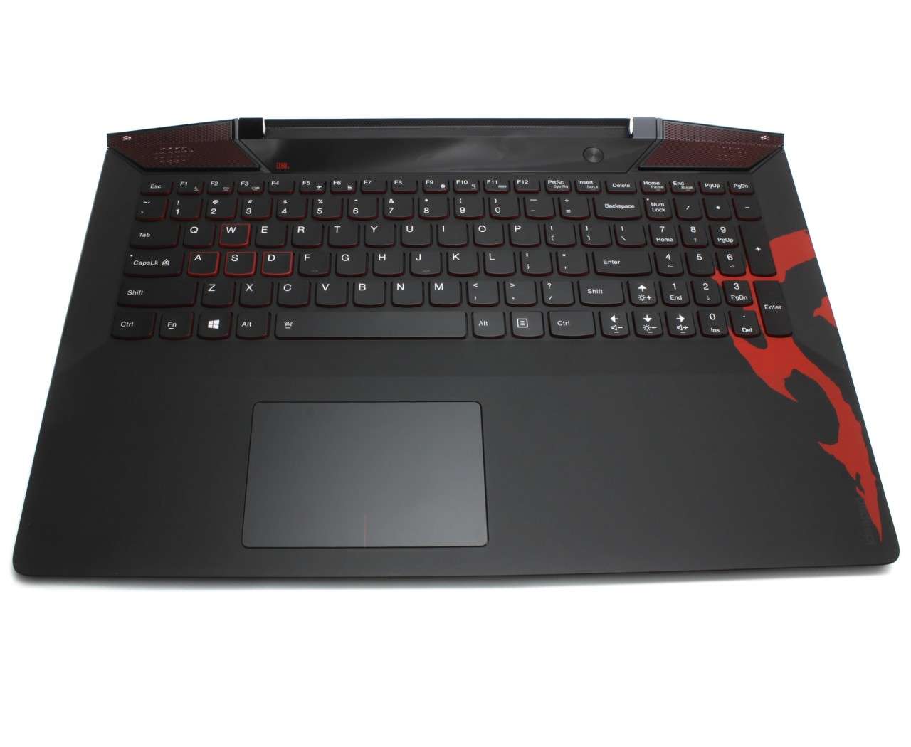Tastatura Lenovo IdeaPad Y700 Touch 15ISK neagra cu Palmrest si TouchPad negru iluminata backlit 15ISK imagine Black Friday 2021