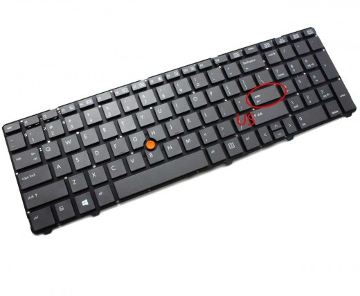 Tastatura HP EliteBook 8770W Neagra cu TrackPoint. Keyboard HP EliteBook 8770W. Tastaturi laptop HP EliteBook 8770W. Tastatura notebook HP EliteBook 8770W