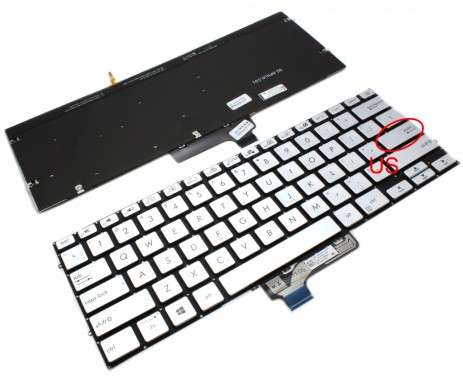 Tastatura Asus 9Z.NFKBN.C01 Argintie iluminata. Keyboard Asus 9Z.NFKBN.C01. Tastaturi laptop Asus 9Z.NFKBN.C01. Tastatura notebook Asus 9Z.NFKBN.C01