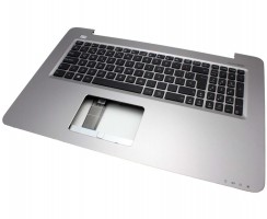 Tastatura Asus X756UA neagra cu Palmrest argintiu. Keyboard Asus X756UA neagra cu Palmrest argintiu. Tastaturi laptop Asus X756UA neagra cu Palmrest argintiu. Tastatura notebook Asus X756UA neagra cu Palmrest argintiu