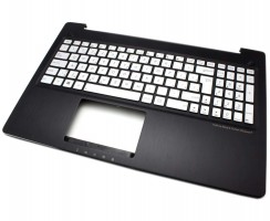 Tastatura Asus N550LF argintie cu Palmrest negru iluminata backlit. Keyboard Asus N550LF argintie cu Palmrest negru. Tastaturi laptop Asus N550LF argintie cu Palmrest negru. Tastatura notebook Asus N550LF argintie cu Palmrest negru
