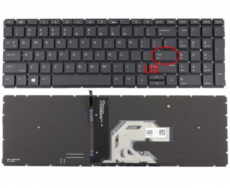 Tastatura HP ProBook 455 G6 iluminata. Keyboard HP ProBook 455 G6. Tastaturi laptop HP ProBook 455 G6. Tastatura notebook HP ProBook 455 G6