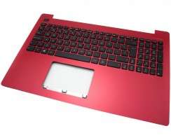 Tastatura Asus A553SA neagra cu Palmrest rosu. Keyboard Asus A553SA neagra cu Palmrest rosu. Tastaturi laptop Asus A553SA neagra cu Palmrest rosu. Tastatura notebook Asus A553SA neagra cu Palmrest rosu