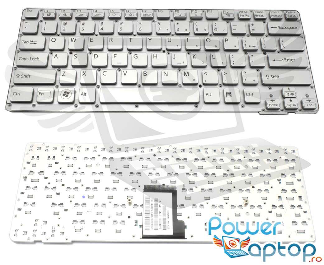 Tastatura argintie Sony Vaio VPC CA16FG layout US fara rama enter mic powerlaptop.ro imagine noua reconect.ro