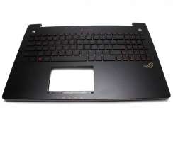 Tastatura Asus R552JK neagra cu Palmrest neagra iluminata backlit. Keyboard Asus R552JK neagra cu Palmrest neagra. Tastaturi laptop Asus R552JK neagra cu Palmrest neagra. Tastatura notebook Asus R552JK neagra cu Palmrest neagra