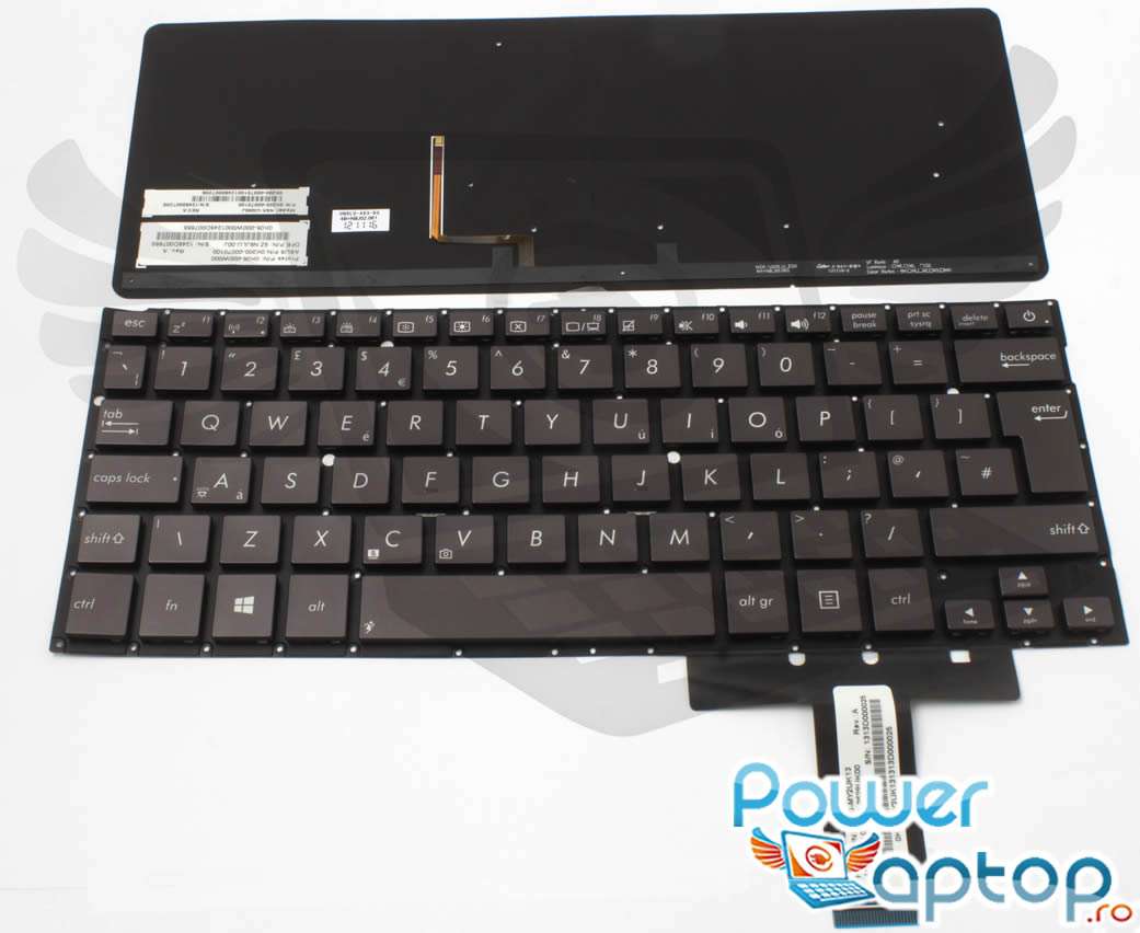 Tastatura maro Asus 0K200 00030300 iluminata layout UK fara rama enter mare imagine 2021 ASUS