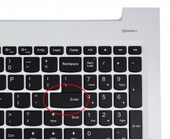 Tastatura Lenovo IdeaPad 510-15ISK Neagra cu Palmrest Alb cu TouchPad iluminata backlit