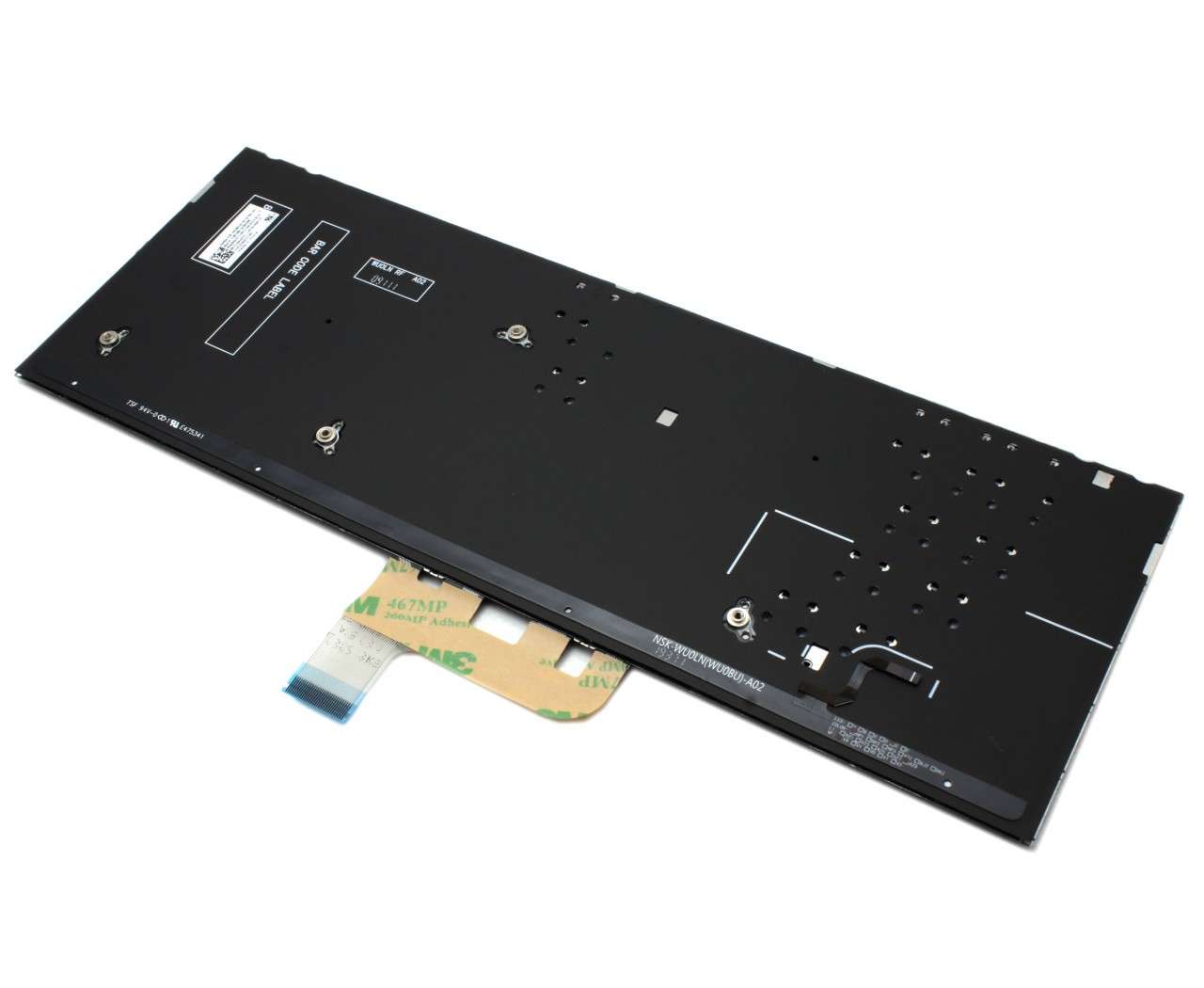 Tastatura Glossy Blue Asus Zenbook UX333FN iluminata layout US fara rama enter mic