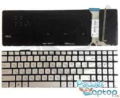 Tastatura Asus  G551JW gri iluminata. Keyboard Asus  G551JW. Tastaturi laptop Asus  G551JW. Tastatura notebook Asus  G551JW