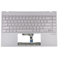 Tastatura Asus ZenBook UX425IA-2P Argintie cu Palmrest Argintiu fara TouchPad iluminata backlit