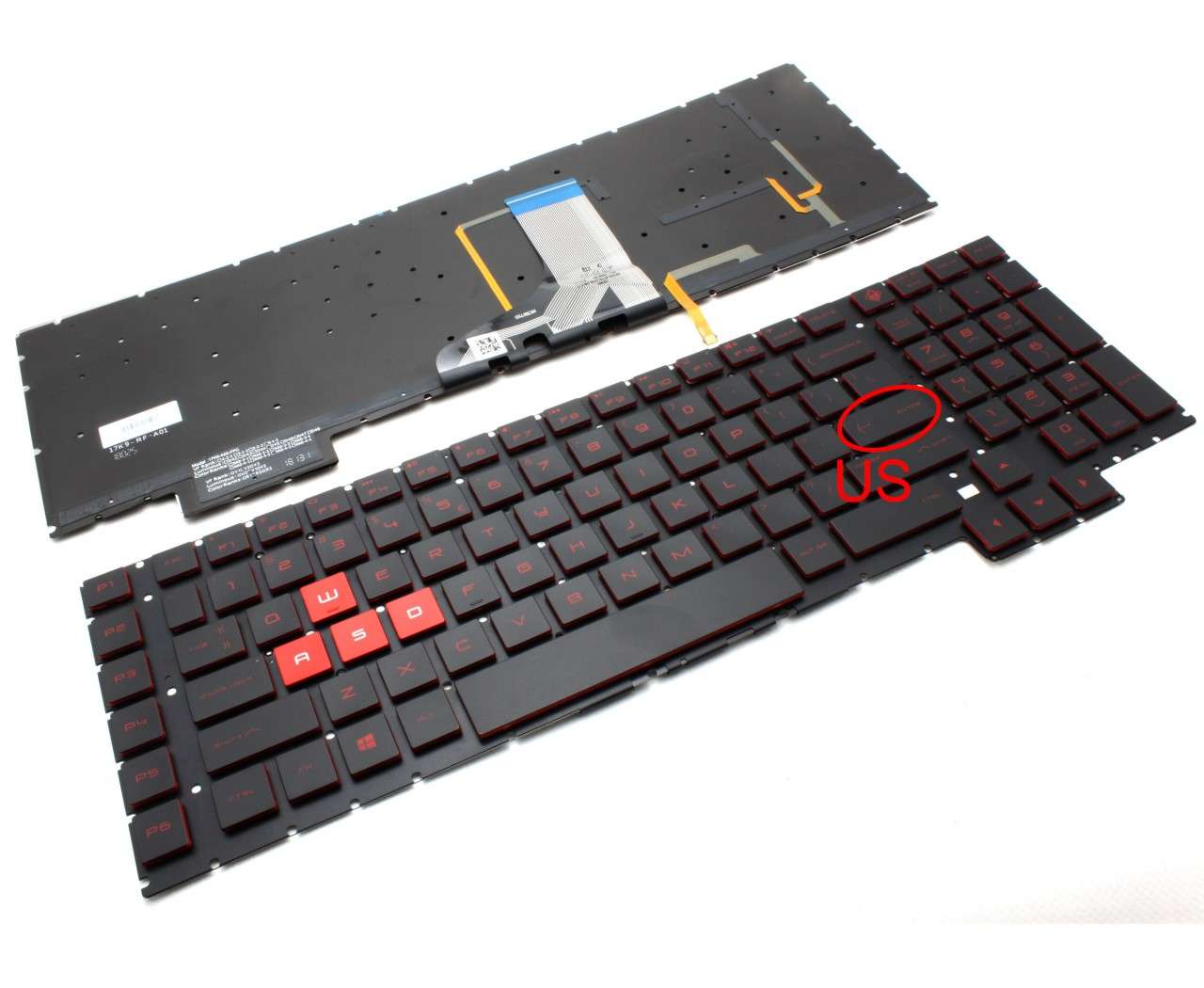 Tastatura HP 924003-B31 iluminata layout US fara rama enter mic