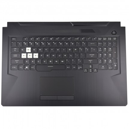 Tastatura Asus TUF FX706HE Neagra cu Palmrest Negru cu TouchPad iluminata backlit. Keyboard Asus TUF FX706HE Neagra cu Palmrest Negru cu TouchPad. Tastaturi laptop Asus TUF FX706HE Neagra cu Palmrest Negru cu TouchPad. Tastatura notebook Asus TUF FX706HE Neagra cu Palmrest Negru cu TouchPad