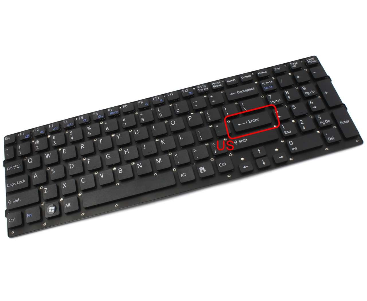 Tastatura neagra Sony Vaio VPCCB3AFX layout US fara rama enter mic