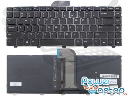 Tastatura Dell Inspiron 5421 iluminata backlit. Keyboard Dell Inspiron 5421 iluminata backlit. Tastaturi laptop Dell Inspiron 5421 iluminata backlit. Tastatura notebook Dell Inspiron 5421 iluminata backlit