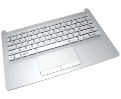 Tastatura HP 14-DK Argintie cu Palmrest Argintiu si TouchPad iluminata backlit. Keyboard HP 14-DK Argintie cu Palmrest Argintiu si TouchPad. Tastaturi laptop HP 14-DK Argintie cu Palmrest Argintiu si TouchPad. Tastatura notebook HP 14-DK Argintie cu Palmrest Argintiu si TouchPad