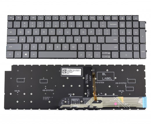 Tastatura Dell PK133ZW2B01 Gri iluminata backlit. Keyboard Dell PK133ZW2B01 Gri. Tastaturi laptop Dell PK133ZW2B01 Gri. Tastatura notebook Dell PK133ZW2B01 Gri